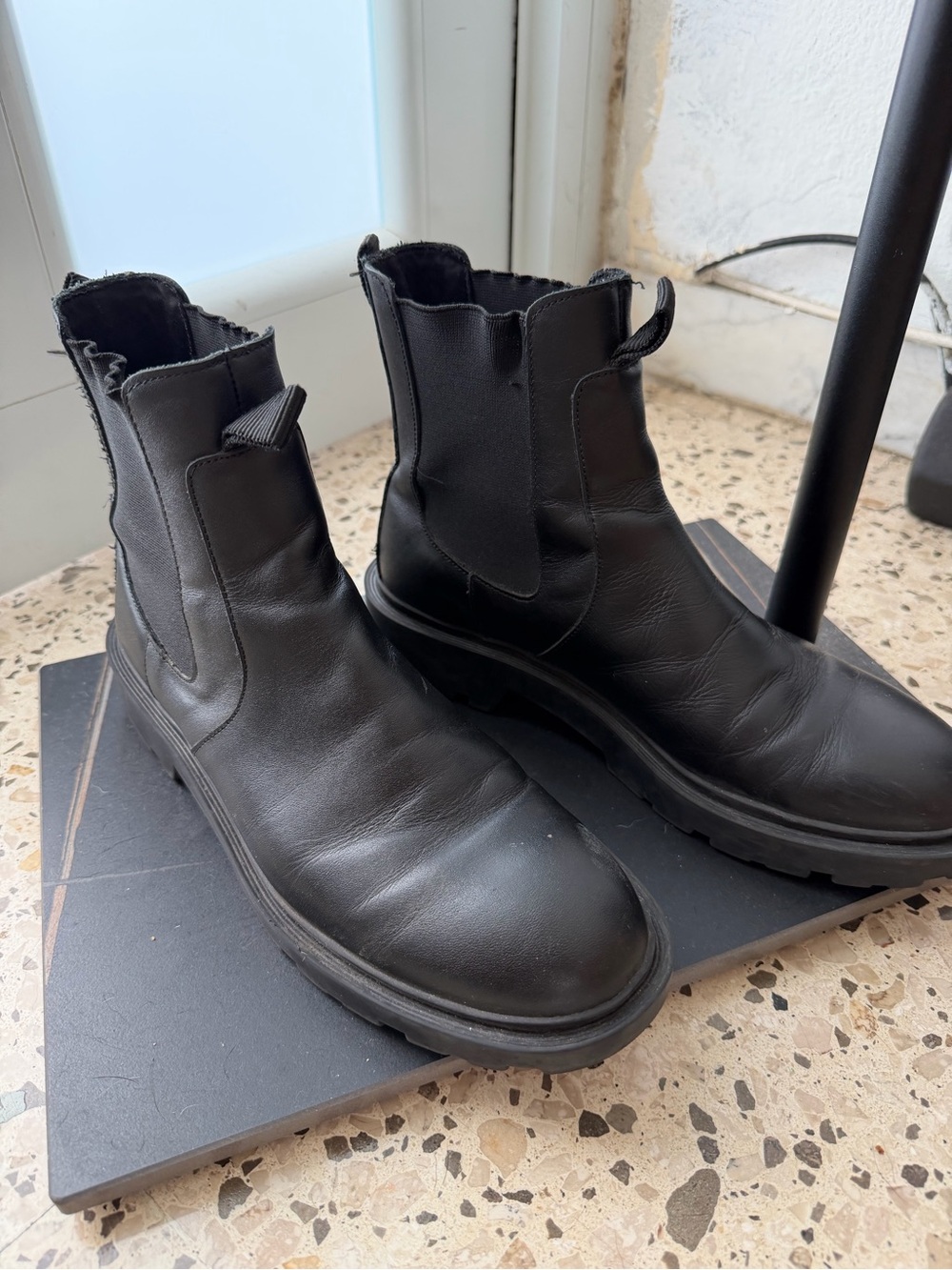 Zara Black Leather Boots